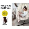 Outdoor Furniture Egg Hammock Porch Hanging Pod Swing Chair with Stand – Cream