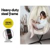Outdoor Furniture Egg Hammock Porch Hanging Pod Swing Chair with Stand – Cream