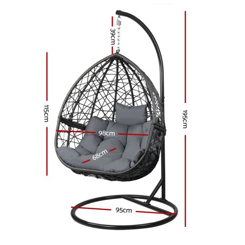 Outdoor Hanging Swing Chair – Black