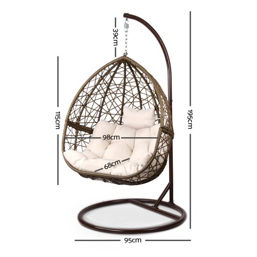 Outdoor Hanging Swing Chair – Brown