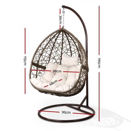 Outdoor Hanging Swing Chair – Brown