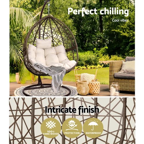 Outdoor Hanging Swing Chair – Brown