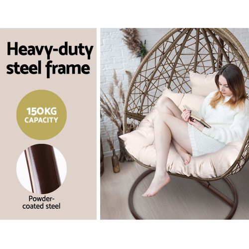 Outdoor Hanging Swing Chair – Brown