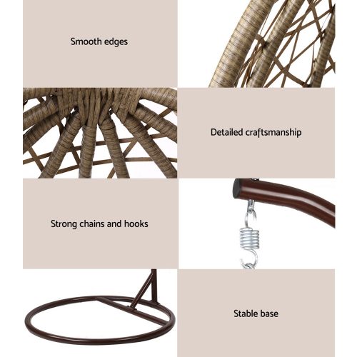 Outdoor Hanging Swing Chair – Brown