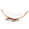 Hammock Bed Outdoor Camping Garden Tassel Timber Hammock White