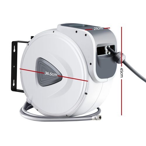 Air Hose Reel Retractable Rewind Swivel Wall Mount Compressor Garage – 20 M