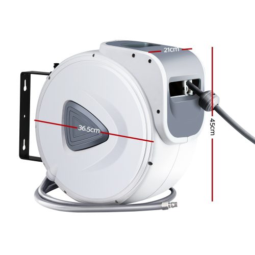 Air Hose Reel Retractable Rewind Swivel Wall Mount Compressor Garage – 20 M