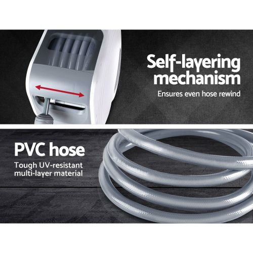 Air Hose Reel Retractable Rewind Swivel Wall Mount Compressor Garage – 20 M