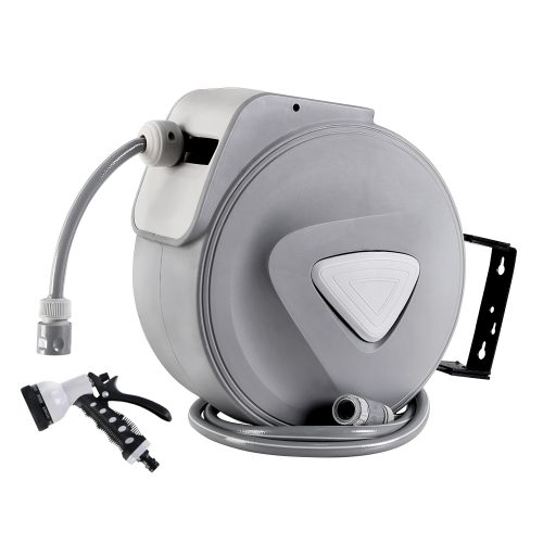 Retractable Water Hose Reel Garden Storage AutoRewind Spray Gun – 30 M