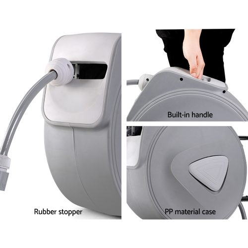 Retractable Water Hose Reel Garden Storage AutoRewind Spray Gun – 30 M