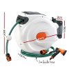 Retractable Water Hose Reel Garden Spray Gun Storage AutoRewind – 30 M