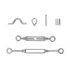 Wire Rope DIY Balustrade Kit 10 Set Stainless Steel Grade316 Eye/Eye