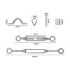 Wire Rope DIY Balustrade Kit 10 Set Stainless Steel Grade316 Eye/Eye