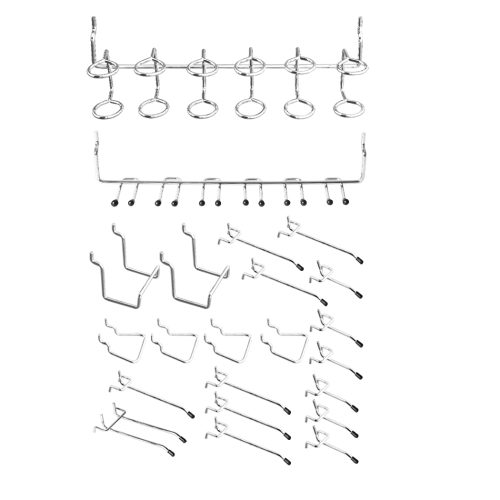 Pegboard Hooks Storage Bins Hanger Locks Parts Steel Tray Organizer Bin 138PC