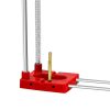 Drill Locator Alloy Steel Woodworking Drilling Punch Guide Jig Tool Adjustable – Red