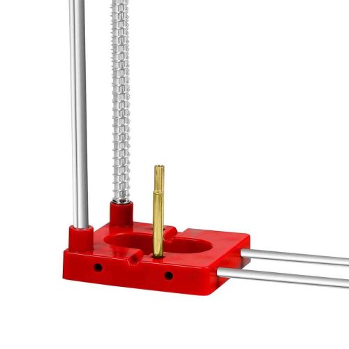 Drill Locator Alloy Steel Woodworking Drilling Punch Guide Jig Tool Adjustable – Red