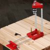Drill Locator Alloy Steel Woodworking Drilling Punch Guide Jig Tool Adjustable – Red