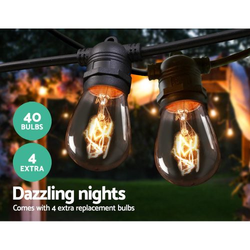 Jingle Jollys Festoon String Lights Christmas Bulbs Party Wedding Garden Party – 38 M