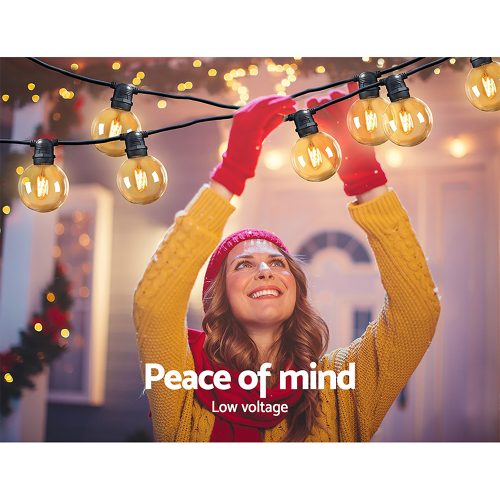 Jingle Jollys LED Festoon String Lights Bulbs Kits Wedding Party Christmas G80 – 50 M