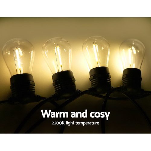 Jingle Jollys LED Festoon String Lights Bulbs Kits Wedding Party Christmas S14 – 32 m