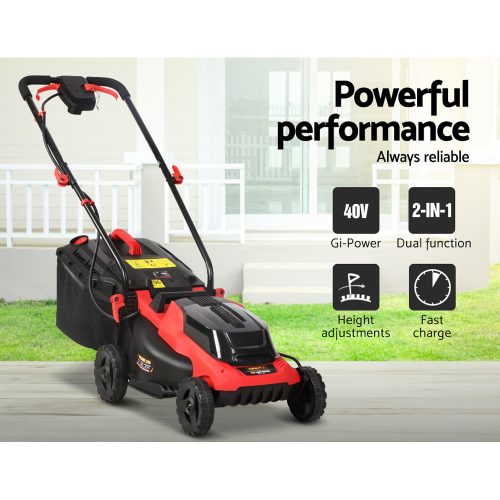 Garden Lawn Mower Cordless Lawnmower Electric Lithium Battery 40V – Cutting width 340mm