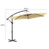 3M Outdoor Umbrella Cantilever Cover Garden Patio Beach Umbrellas Crank – Beige