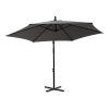 3M Outdoor Umbrella Cantilever Cover Garden Patio Beach Umbrellas Crank – Grey