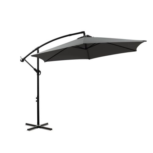 3M Outdoor Umbrella Cantilever Cover Garden Patio Beach Umbrellas Crank – Grey