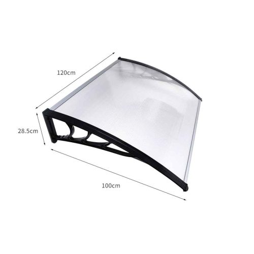 Window Door Awning Outdoor Canopy UV Patio Sun Shield Rain Cover DIY – 1 x 1.2 M, Transparent