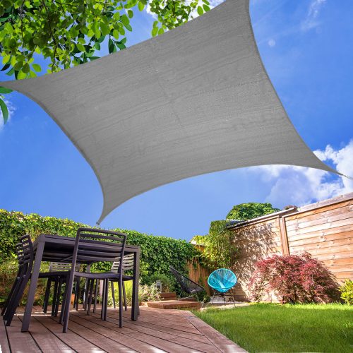 Sun Shade Sail Cloth Canopy ShadeCloth Outdoor Awning Cover – 5 x 5 M, Grey