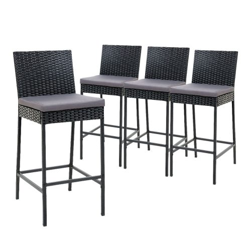 Outdoor Bar Stools Dining Chairs Wicker Furniture – 4