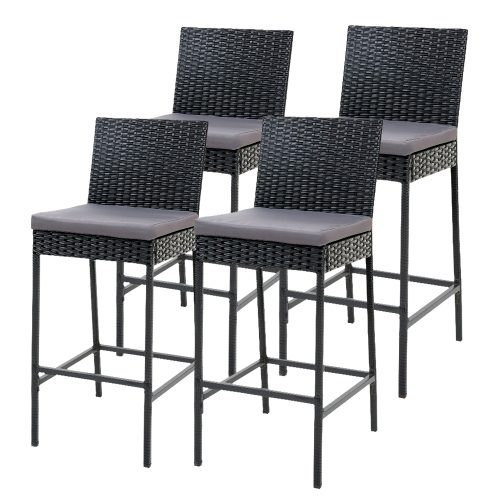 Outdoor Bar Stools Dining Chairs Wicker Furniture – 4