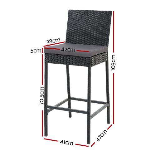 Outdoor Bar Stools Dining Chairs Wicker Furniture – 4