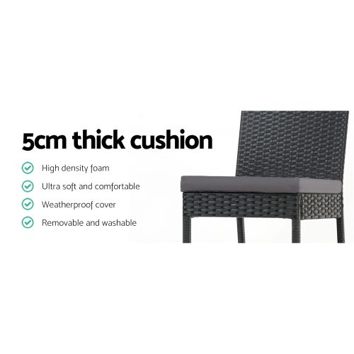Outdoor Bar Stools Dining Chairs Wicker Furniture – 4