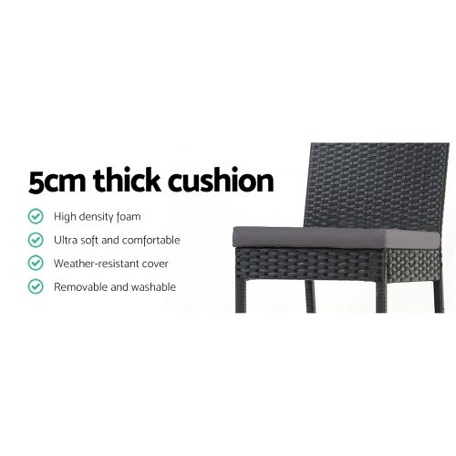 Outdoor Bar Stools Dining Chairs Wicker Furniture – 4