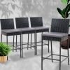 Outdoor Bar Stools Dining Chairs Wicker Furniture – 4