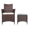 3 Piece Wicker Outdoor Furniture Set – Brown