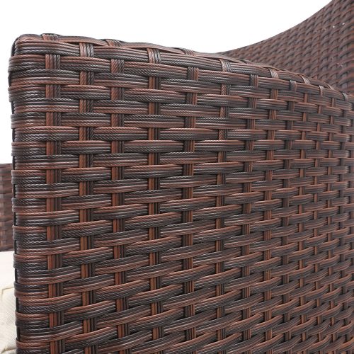 3 Piece Wicker Outdoor Furniture Set – Brown