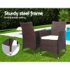 3 Piece Wicker Outdoor Furniture Set – Brown