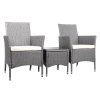 3 Piece Wicker Outdoor Furniture Set – Grey