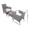 3 Piece Wicker Outdoor Furniture Set – Grey