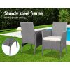 3 Piece Wicker Outdoor Furniture Set – Grey