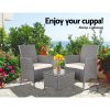 3 Piece Wicker Outdoor Furniture Set – Grey