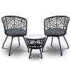 Outdoor Patio Chair and Table – Black