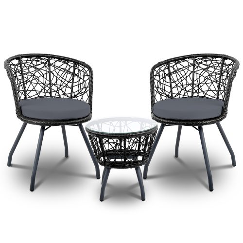 Outdoor Patio Chair and Table – Black