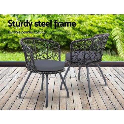 Outdoor Patio Chair and Table – Black