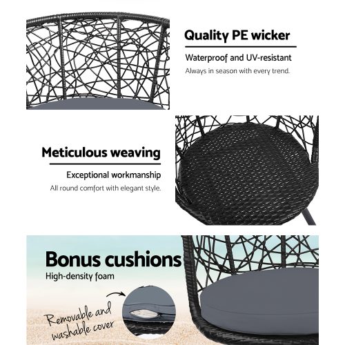 Outdoor Patio Chair and Table – Black