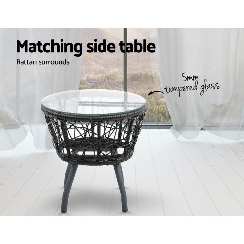 Outdoor Patio Chair and Table – Black