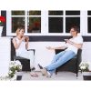 Outdoor Bistro Set Chairs Patio Furniture Dining Wicker Garden Cushion Gardeon – 2x chair