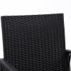 Outdoor Furniture Dining Chairs Wicker Garden Patio Cushion Black Gardeon – 2x chair